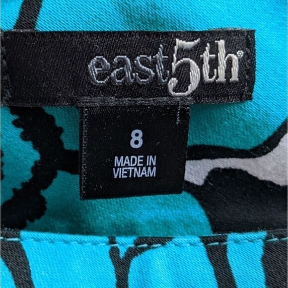 Easy 5th teal yellow white black floral flower skirt size 8 spring summer bright - Picture 8 of 9